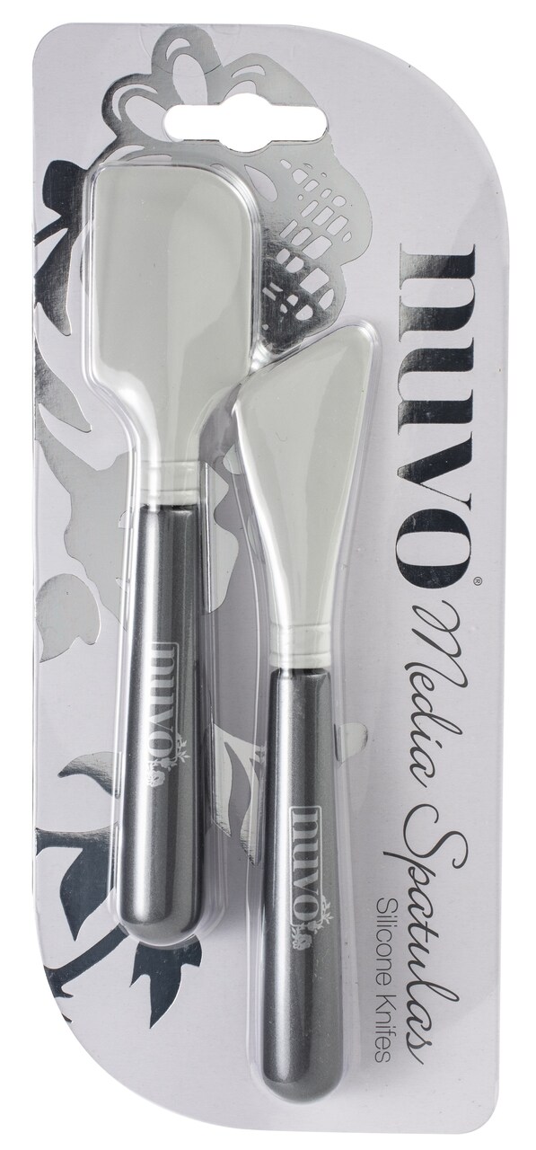 Nuvo Media Spatulas Craft Spatula Tool Set with Flat and Angled Silicone Heads